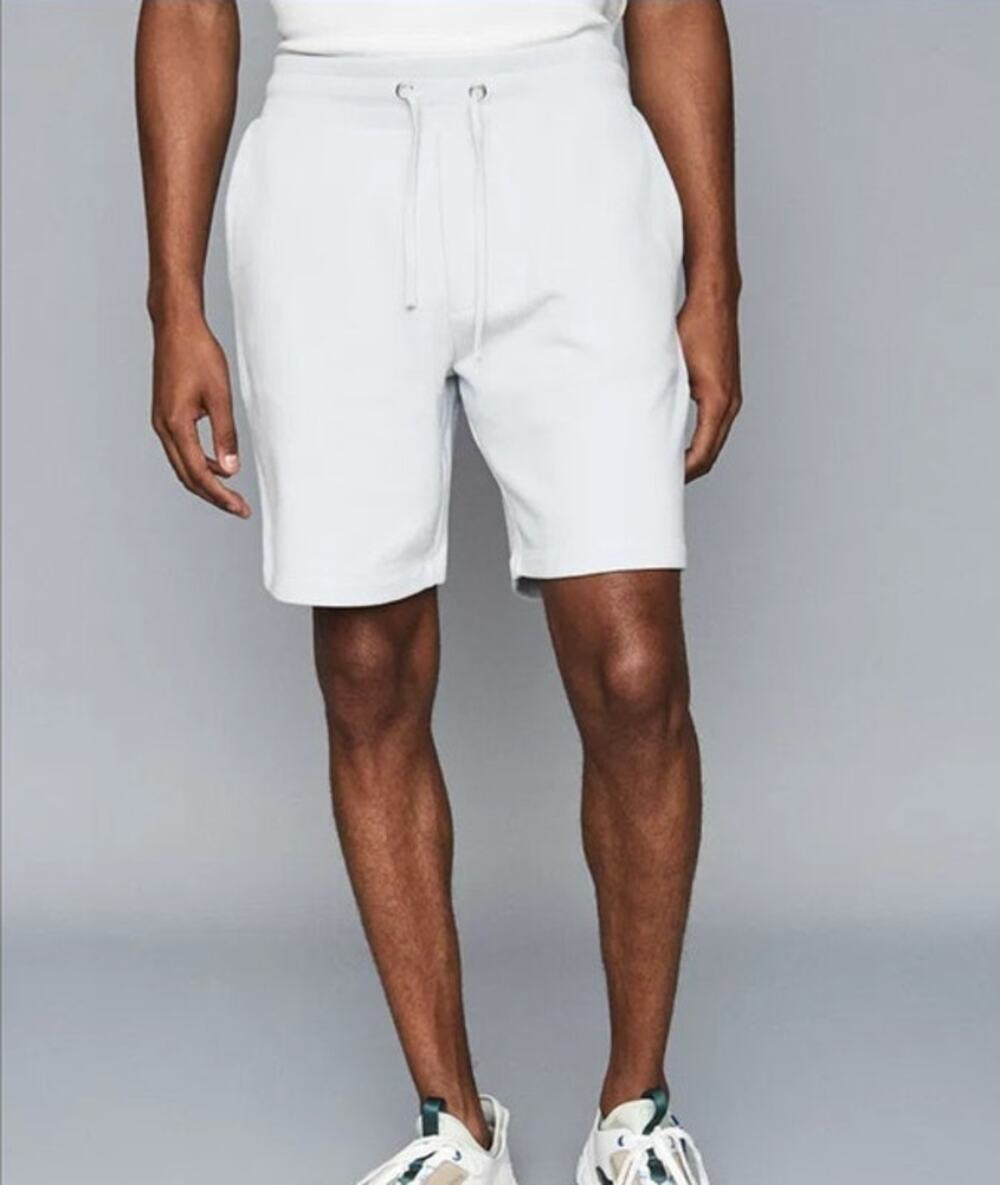 REISS Belsay Jersey Shorts Size XL NEW $125 Light Blue Relaxed Tie Waist